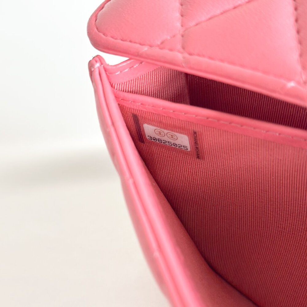 Chanel Classic Flap Wallet Pink Leather - Picture 14 of 16